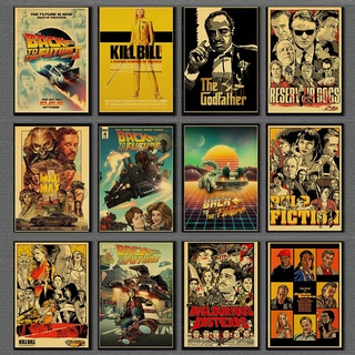 Poster Vintage Clássico Filme Pulp Fiction / Kill Bill / The Godfather Poster Retro Kraft Papel Poster