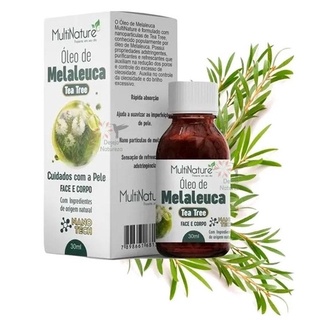 Oleo de Melaleuca Tea Tree 30ml Multinature Prensado à Frio Rosto e e Corpo