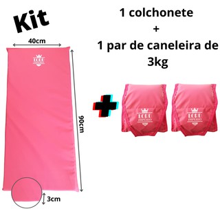 kit colchonete + tornozeleira/caneleira peso de 3kg - par - rosa (pink) - Lord Império (1)