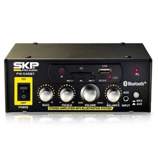 Amplificador Receiver Bluetooth Usb Skp Pw-045bt 2 Canais