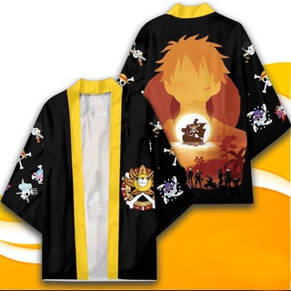 Anime ONE PIECE Monkey D Luffy Cosplay Trajes Kimono Teens Haori Mil Sunny Cardigan Manto Jacket Roupão Pijamas Top