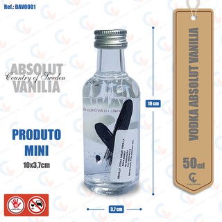 Absolut Vanilia Vodka 50ml Mini Miniatura Garrafa Original 50 ml - Degustação - Decoração - Coleção - Presente (3)
