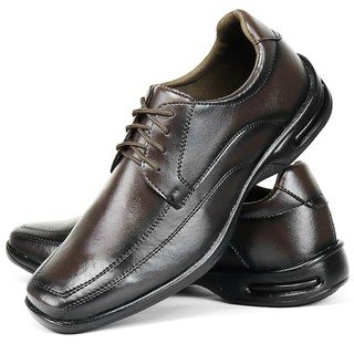 Sapato Social Masculino SapatoFran Conforto Bico Quadrado - Preto e Marrom (1)