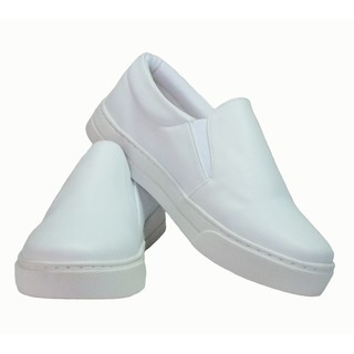 Tênis Iate Unissex Sapato Branco Calce Fácil Enfermagem Esteticista (2)