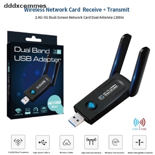 Dddxcemms Adaptador Wi-Fi Dual Band 3.0 1200 Mbps USB 5 Ghz 2.4 802.11AC Wifi Antena Venda Quente