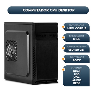 Computador Tech Intel Core I3 8gb Ddr3 Ssd 120gb 10x Veloz PROMOÇÃO