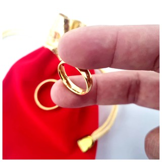 Aliança o Par anel Casamento Moeda antiga Folheado Reta 4mm e Saquinho Vermelho.