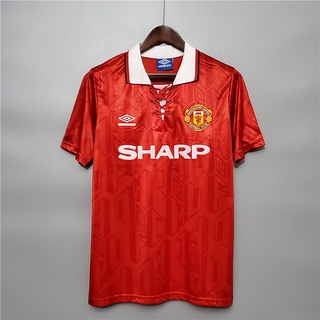 Manchester United jersey 1992-1994 Premier League Casa Versão retro Vermelho Camisa De Futebol Personalizado Impresso Terno De Treinamento Tailandês De Alta Qualidade