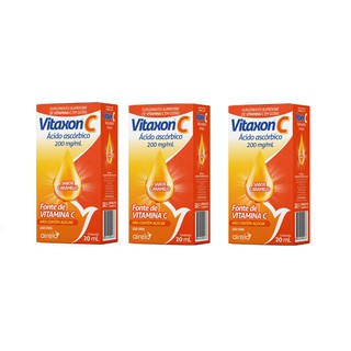 Kit com 3 Vitaxon C vitamina C Airela 200mg/ml gotas 20ml