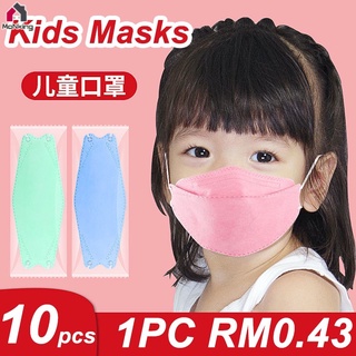 (COD) ❥ 10PCS KN94 Máscara Infantil Com Estampa De Desenho 3D De Proteção KF94 3-12 Anos