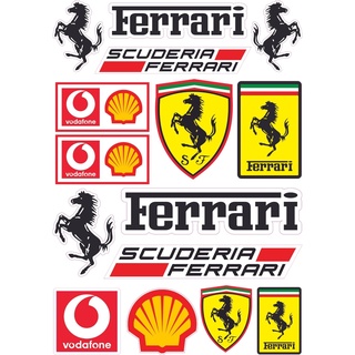 Adesivo de Moto e Capacete Ferrari Scuderia com 15 peças (1)