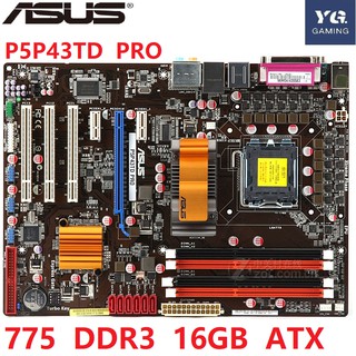 Placa Mãe Asus p5p43td pro LGA 775 DDR3 16GB Para Intel p5p43td desktop mainboard Sistemaboard SATA II PCI-E x16 AMI BIO