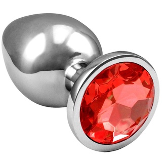 Plug Anal Redondo Pedra Cristal Aço Inox - Tamanho P - Sex Shop (7)