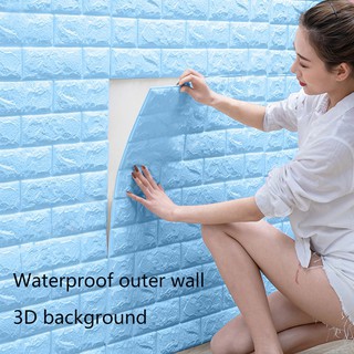 Papel de parede adesivo de parede 3D tijolo branco (1)