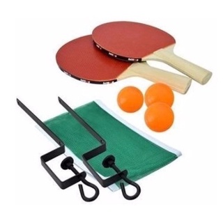 Kit Raquete Tenis de Mesa Ping Pong Com Rede 2 Raquetes 3 Bolinhas (1)