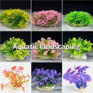 Decoração de mesa de areia de tanque de peixes simulação de plástico plantas aquáticas flores falsas aquário