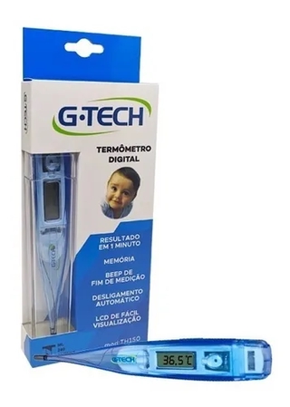 Termômetro Clínico Digital Febre Th150 Azul G-tech (1)