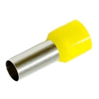 50 Peças Terminal Ilhós Tubular Simples Amarelo Cabo 6mm² Comp. 12mm