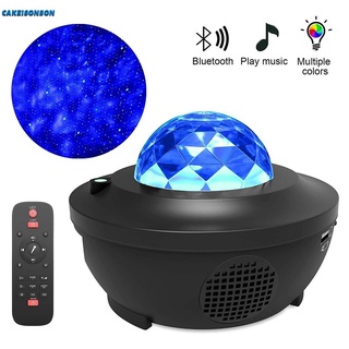 Colorido Projetor Estrelada Luz Céu Galáxia Bluetooth Usb Voice Control Music Player Led Night Light Romântico Projeção Da Lâmpada CAKEISONSON