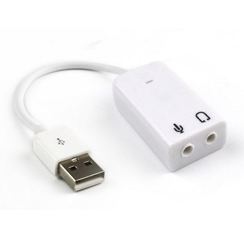 Simples 7.1 USB 2.0 Adaptador De Áudio Analógico Para Notebook Placa De Som Estéreo (2)