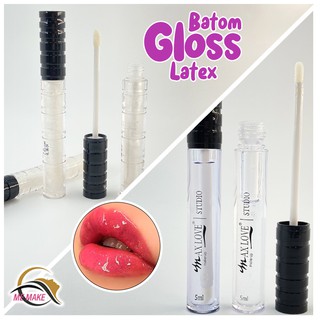 Gloss lip gloss Batom Gloss Latex Maça Max Love aumenta volume dos lábios brilhante Incolor