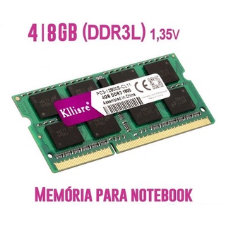 Memória Kllisre DDR3L 4 GB, 8 GB 1600 mhz, 1.35v, NOVA, Lacrada, Para Notebook