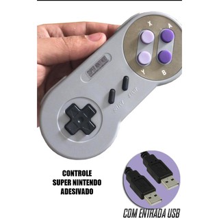 Controle Super Nintendo Snes Roxo - USB