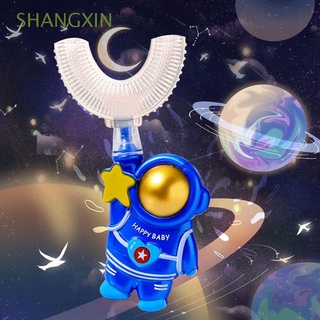 Shangken Escova De Dentes Infantil De Silicone De 360 Graus Foguete Spaceman Baby Kids