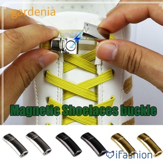 GARDENIA Creative Fashion Magnetic 1Second Locking ShoeLaces Buckle Quick No Tie Shoe laces Button/Multicolor