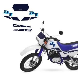 Kit Adesivos Moto Yamaha Dtz180 Dt 180Z Dt 180 Z 1990 Cor Branca Azul Adesivo Branco Azul