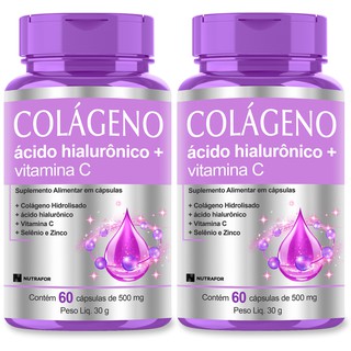 Kit 2 Colágeno Hidrolisado + Ácido Hialurônico + Vitamina C 120 cáps
