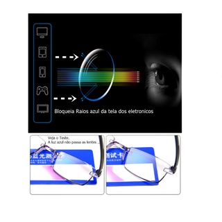Óculos De Leitura Perto Presbiopia SP-186 Armação Sem Aro Moldura Com Grau Anti Raios Azul UV Masculino Feminino (4)