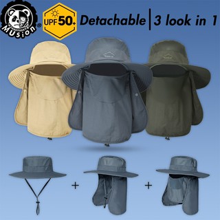Chapéu de pescador Musion Upf 50 + removível à prova de UV para pesca ao ar livre (8)