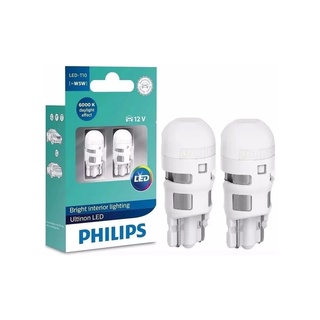 2 Lampadas Philips Led Ultinon T10 W5w Pingo Luz Branca