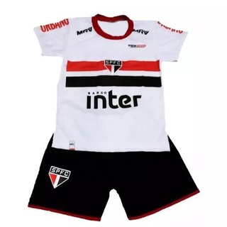 Camisa Camiseta Conjunto Infantil SÃO PAULO Vermelho Listrado, Branco PROMOÇÃO IMPERDÍVEL envio imediato + FRETE GRATIS camisa+short 21-22. (3)