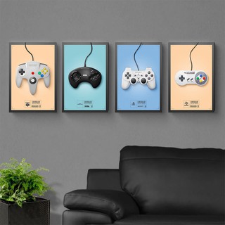 GAME kit placas decorativas 29x21cm controles video game geek