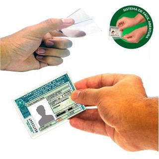 Porta CNH em Acrílico Protetor de Documento Rígido Transparente Tipo Cartão 10 PEÇAS