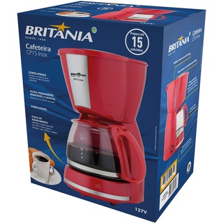 Cafeteira Elétrica Britânia CP15 Inox Vermelha 550W 110V - Acompanha 1 Jarra + Colher Dosadora (6)