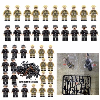 Wwii Alemão V Soldados Britâ Nicos + Armas Mini Figuras Ww2 Conjunto Militar Fit Lego (3)