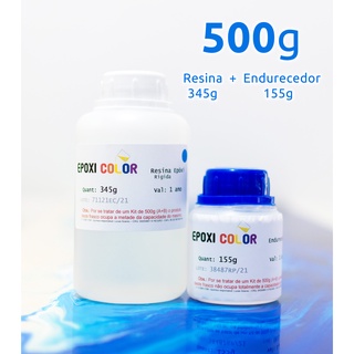 Resina Epóxi Incolor Translúcida Rígida com Endurecedor (kit 500g A+B) - Epoxi Color