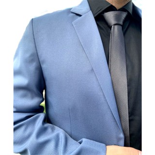 Terno Slim Masculino Microfibra Azul Névoa - Blazer+Calça+Barato