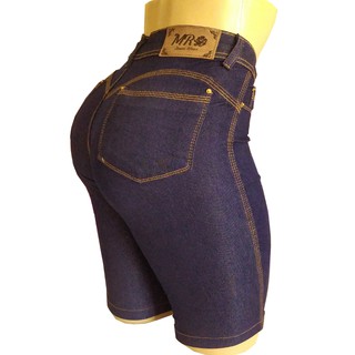 Kit 3 Bermuda Jeans Feminina Cintura Alta Plus Size Lycra (5)