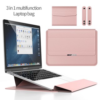 Estojo de bolsa para laptop 11 12 13,3 14 15,6 16 17"Couro PU com suporte para laptop para MacBooke Air Pro 13 15 Estojo para Huawei Dell