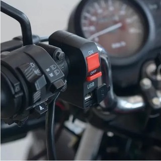 Botão Interruptor Liga Desliga farol milha Com Carregador Usb Moto Cg Yb fazer cb 300 xre xt (1)
