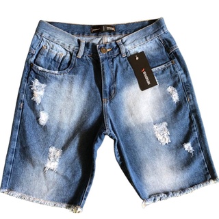 Bermuda Jeans Rasgado masculina slim lançamento melhor preço envio imediato