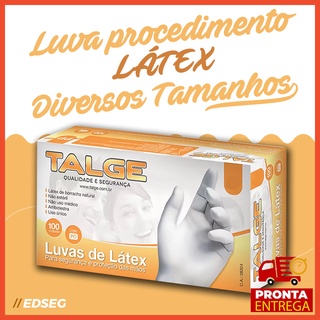 LUVA LATEX PROCEDIMENTO TALGE (PP/P/M/G) CX COM 100 UNIDADES COM PÓ/TALCO