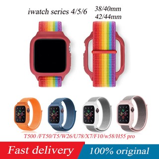 （capa protetora + pulseira）Correia de nylon esportiva Apple Watch série 6/5/4/3/2/1 tamanho 42/44 mm 38/40 mm (1)