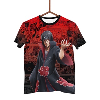 Blusa Camisa Camiseta Anime Mangá Naruto Uchiha Itachi Akatsuki Vermelho G2418 (1)