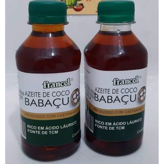 Azeite de Coco Babaçu - 2 Unidades de 200ml - Rico em ácido Láurico. Envio imediato.