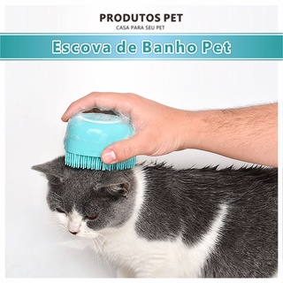 Escova De Banho Para Animais De Estimação/Massagem Suaves Adequados Cães E Gatos